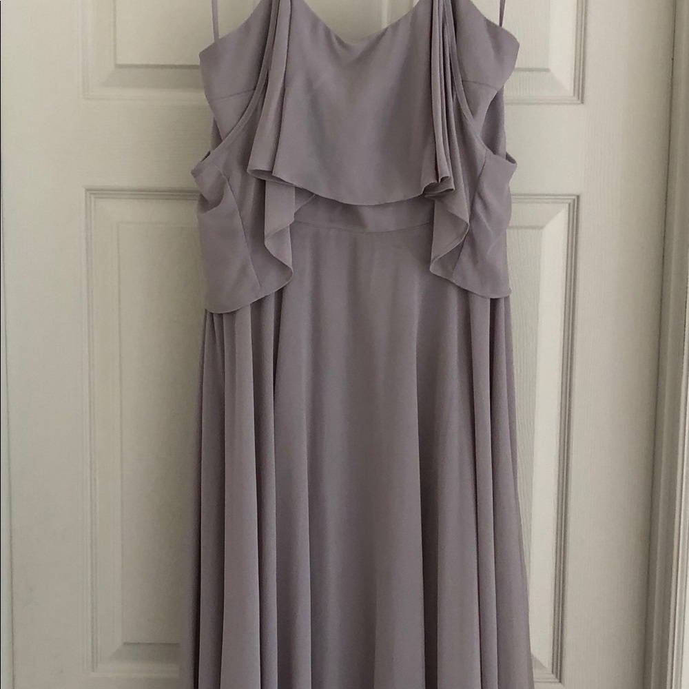 Grey cold shoulder floor length maxi dress